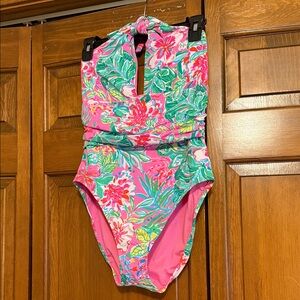 NWT Lily Pulitzer Floral Pink Women’s Swimsuit size 10